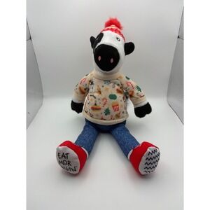 Chick-fil-A Holiday Cow Plush Ugly Christmas Sweater Beanie 2024 Collectible 9"